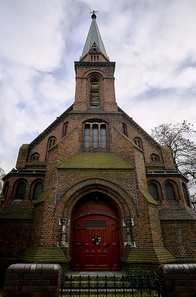 istock Portal and doors in a Protestant Gothic church 629440636