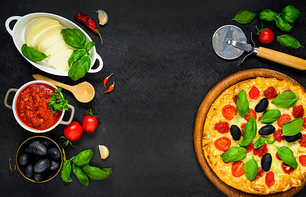 istock Pizza with Copy Space and Cooking Ingredients 629445426