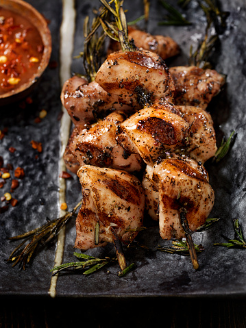 Rosemary Skewered BBQ Chicken-Photographed on Hasselblad H3D2-39mb Camera