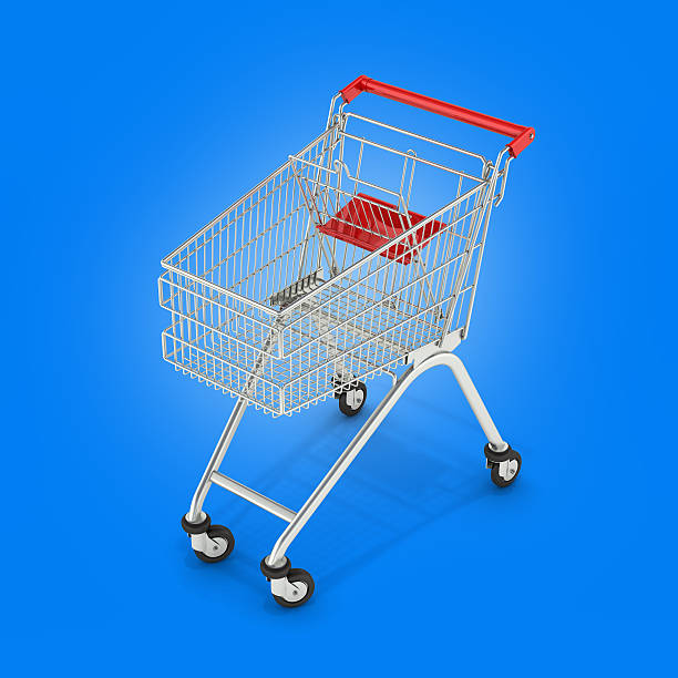 istock supermarket shopping cart perspective view on blue gradient background 3d 629455860