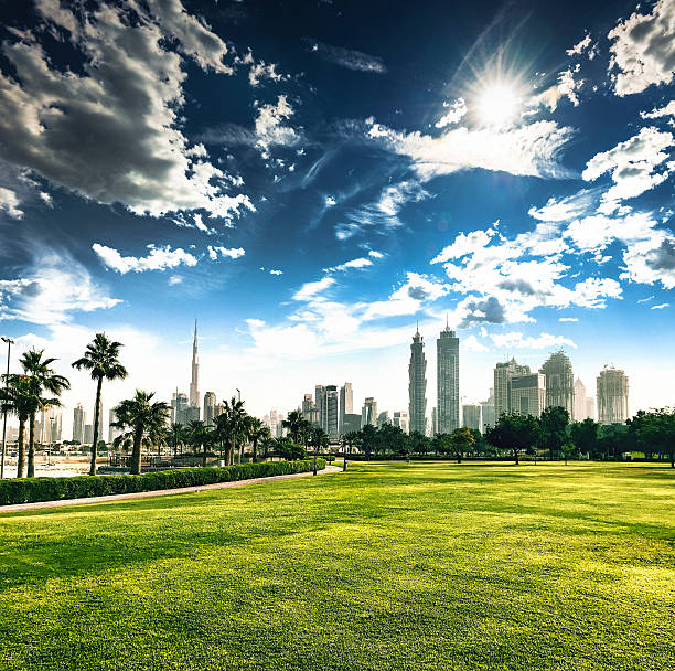 dubai skyline with downtown on the background