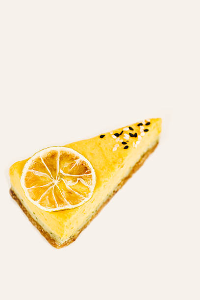 istock Isolated piece of lemon cake on a white background 629457372