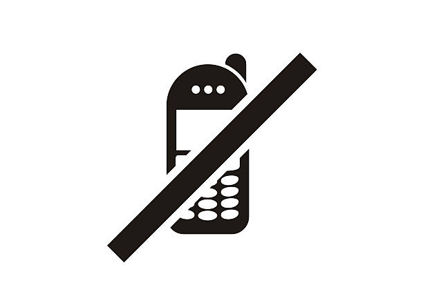 ガジェットの標識は許可されていません - old mobile phone telephone obsolete点のイラスト素材／クリップアート素材／マンガ素材／アイコン素材
