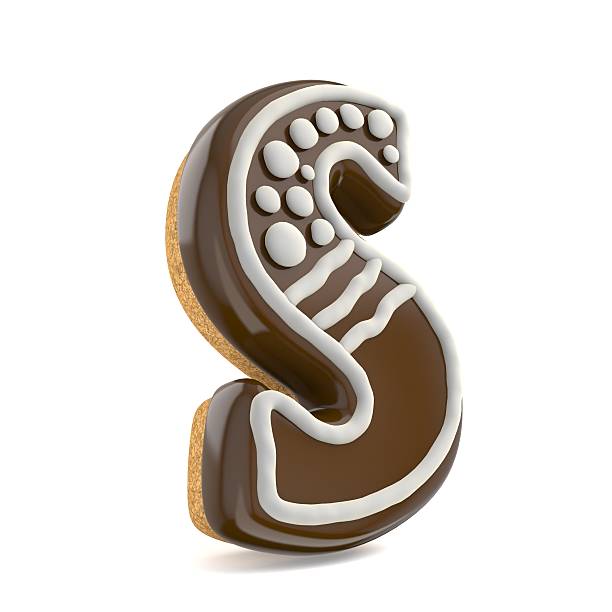 istock Letter S chocolate Christmas gingerbread font decorated 629460042