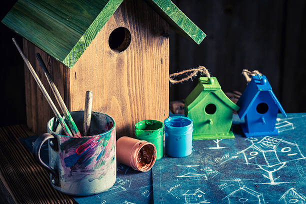 istock Handmade small bird feeder and plan to build it 629461578