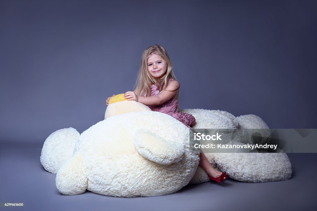 Kid Sitting On Big Plush Bear Stock Photo - Download Image Now - Baby -  Human Age, Large, Teddy Bear - iStock