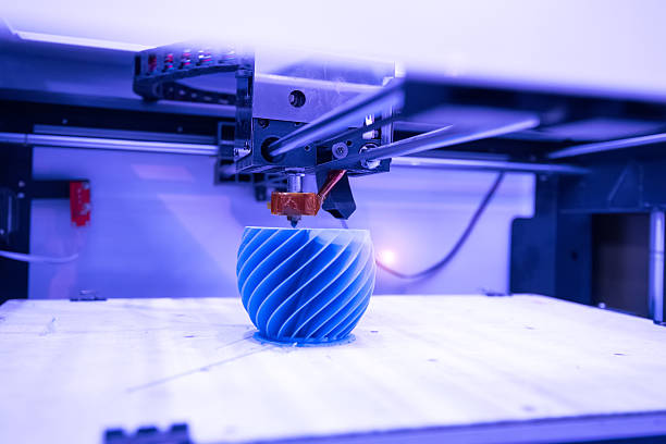 3D printing machine detail stock photo