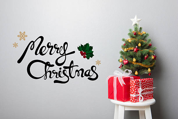 istock MERRY CHRISTMAS and HAPPY NEW YEAR text on the wall 629481392