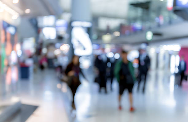 istock Abstract blur airport interior for background at Hong Kong 629483616