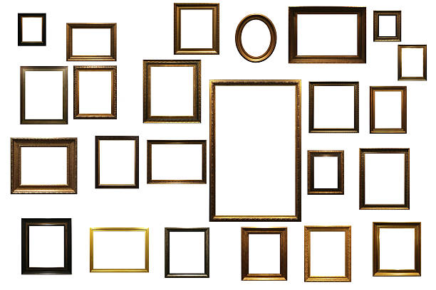 istock wooden  picture frame on white background 629483738