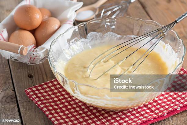 Mixing Batter For Butter Cake Or Pancake Stock Photo - Download Image Now - Backgrounds, Baked Pastry Item, Bakery