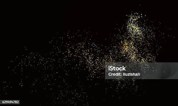 Abstract Graphic Design Of Particle Composition Stock Illustration - Download Image Now - Gold - Metal, Gold Colored, Talcum Powder