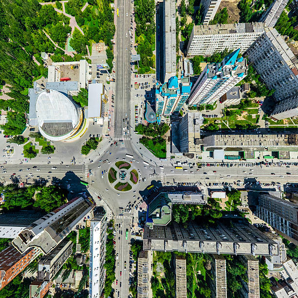 istock Aerial city view. Urban landscape. Copter shot. Panoramic image. 629497824
