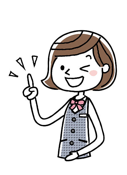 деловая женщина: чек, указательный палец, точка - concierge women business training stock illustrations
