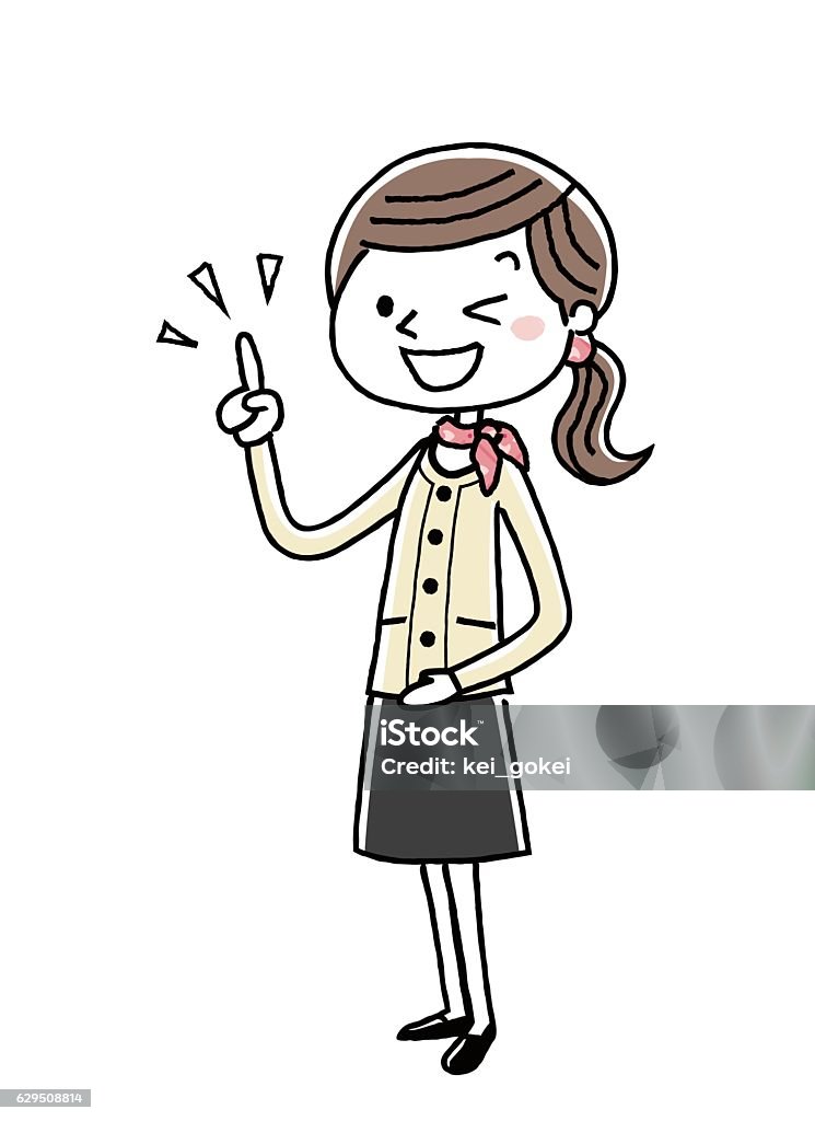 Finger Point Check Business Woman Check Index Finger Point Stock Illustration - Download ...