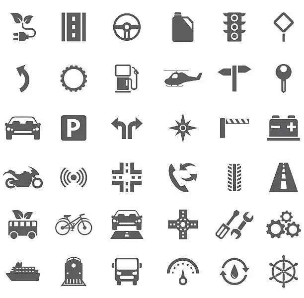 Vector illustration of Transportation icons