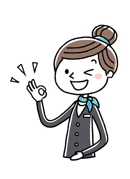 деловая женщина: ok знак - concierge women business training stock illustrations