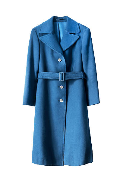 blauer mantel isoliert - blue wool stock-fotos und bilder