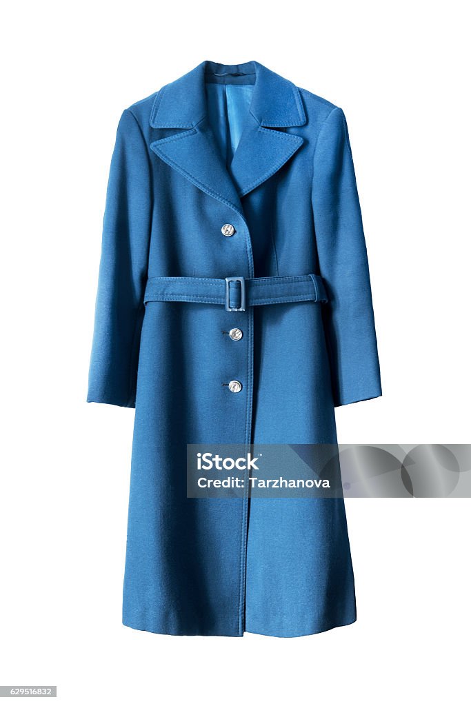 Cappotto blu isolato - Foto stock royalty-free di Casacca