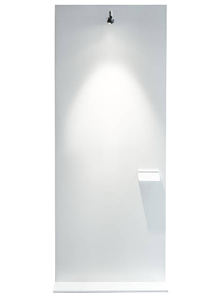 istock Blank Board stand with Spot light Art Gallery Exhibition display 629527416