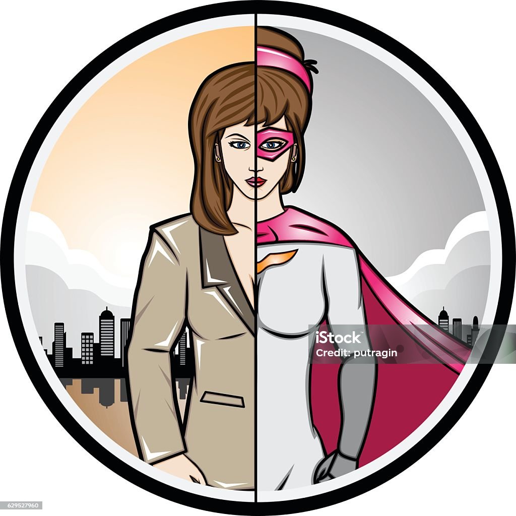 Alter Ego Femme Super Héros Vecteurs libres de droits et plus d'images  vectorielles de Accessoire de déguisement - Accessoire de déguisement,  Adulte, Affaires - iStock