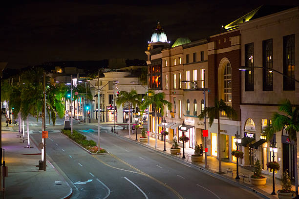 Rodeo Drive at night, Shopping, Beverly … – License image