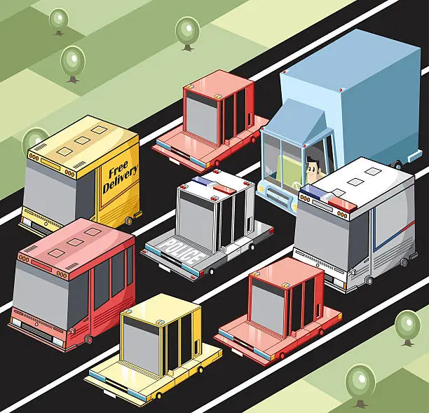 Vector illustration of Traffic jam