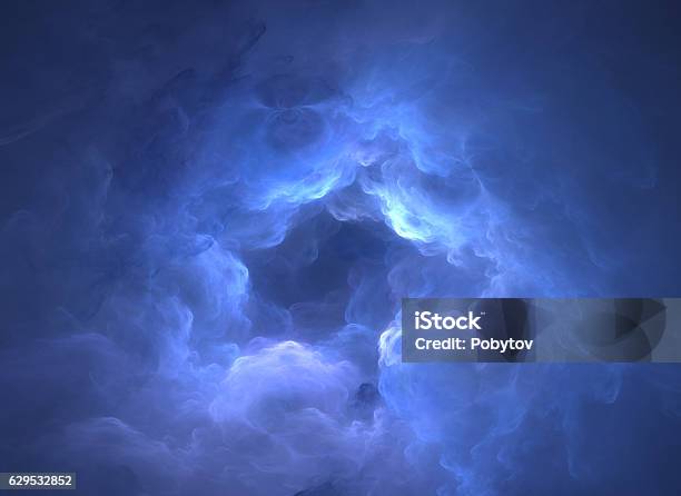 Blue Smoke Tunnel Stock Photo - Download Image Now - Backgrounds, Fantasy, Smoke - Physical Structure