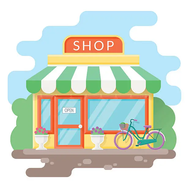 Vector illustration of Shop flat illustration