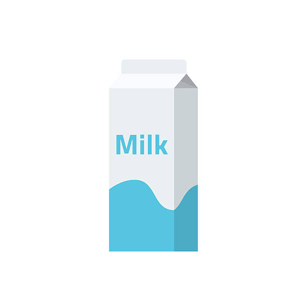 illustrations, cliparts, dessins animés et icônes de illustration vectorielle de la boîte en carton de lait, icône de l’emballage en papier laitier - emballage alimentaire en carton illustrations