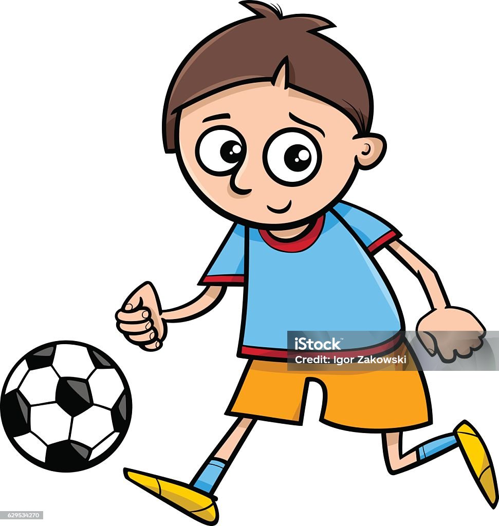 Vetores de Menino Jogando Desenho Animado Bola e mais imagens de Bola - Bola,  Bola de Futebol, Brincar - iStock