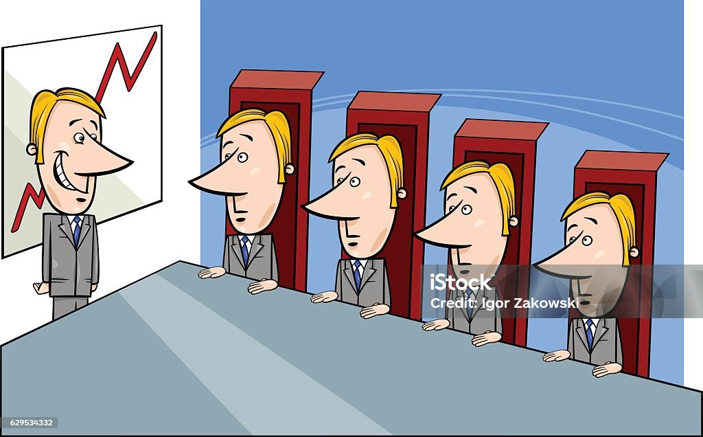 board of directors cartoon Concept Cartoon Illustration of Presentation to the Board of Directors Governing Board stock vector