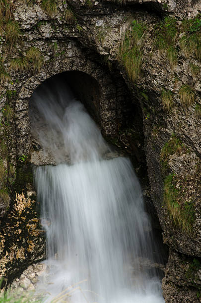 Waterfall drain stock photo