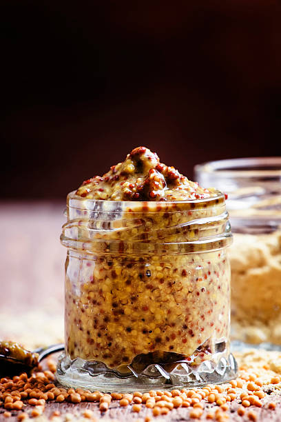 istock Mustard sauce with grains, 629553060