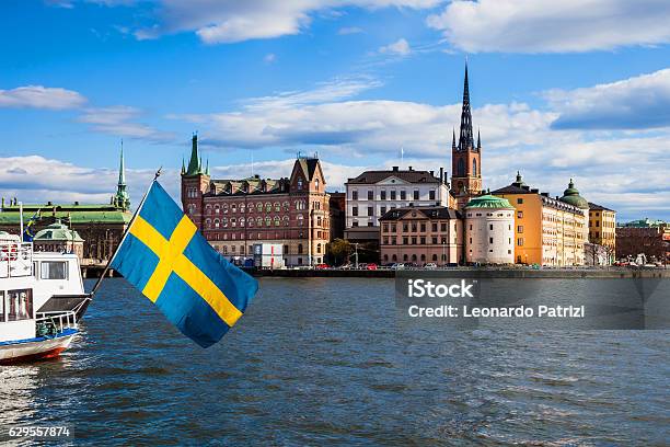 Stockholm Sweden Scenic View Of The Old Town And Church Stock Photo - Download Image Now