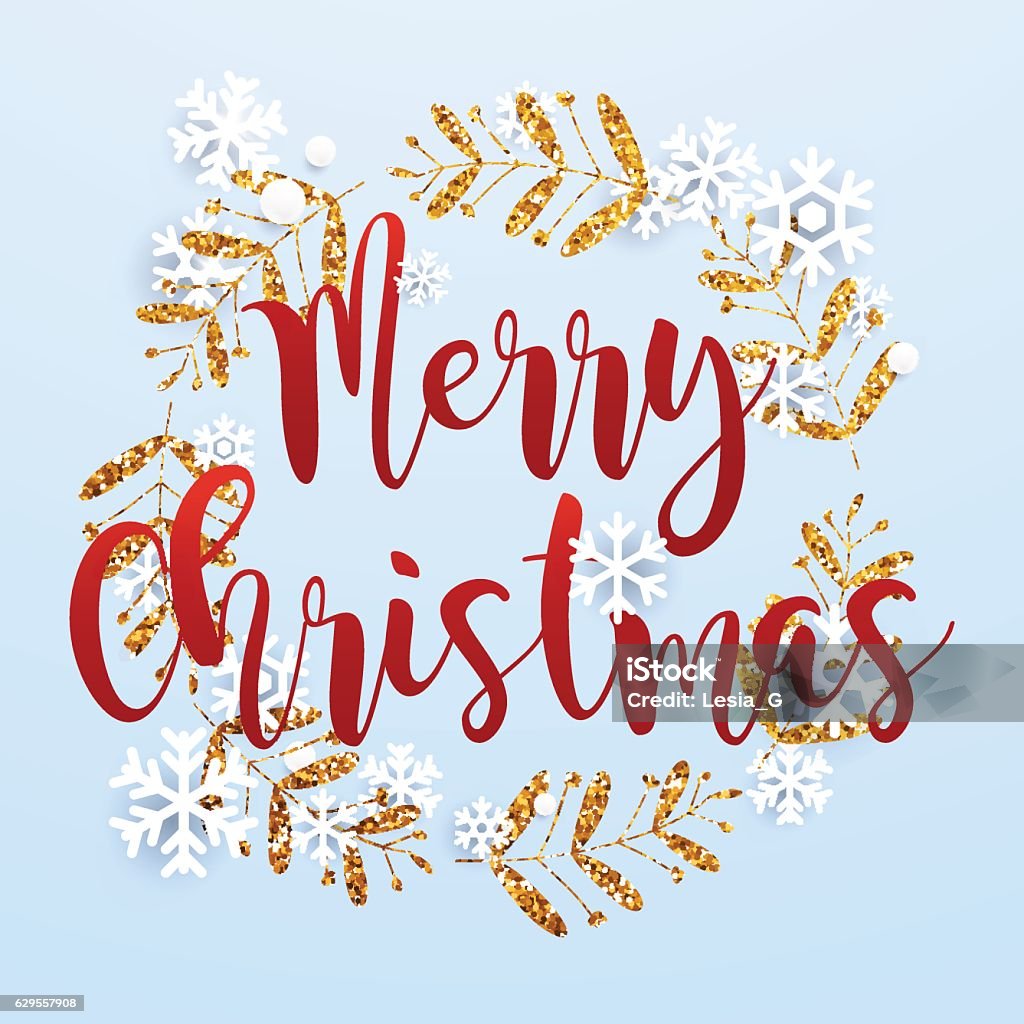 Christmas Greeting Card. Vector realistic volumetric background Christmas Greeting Card. Vector realistic volumetric background with golden glitter star. Celebration stock vector