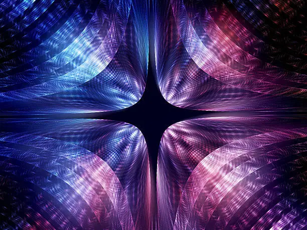 Quantum mechanics, particle with wave attribution, computer generated abstract background, 3D rendering