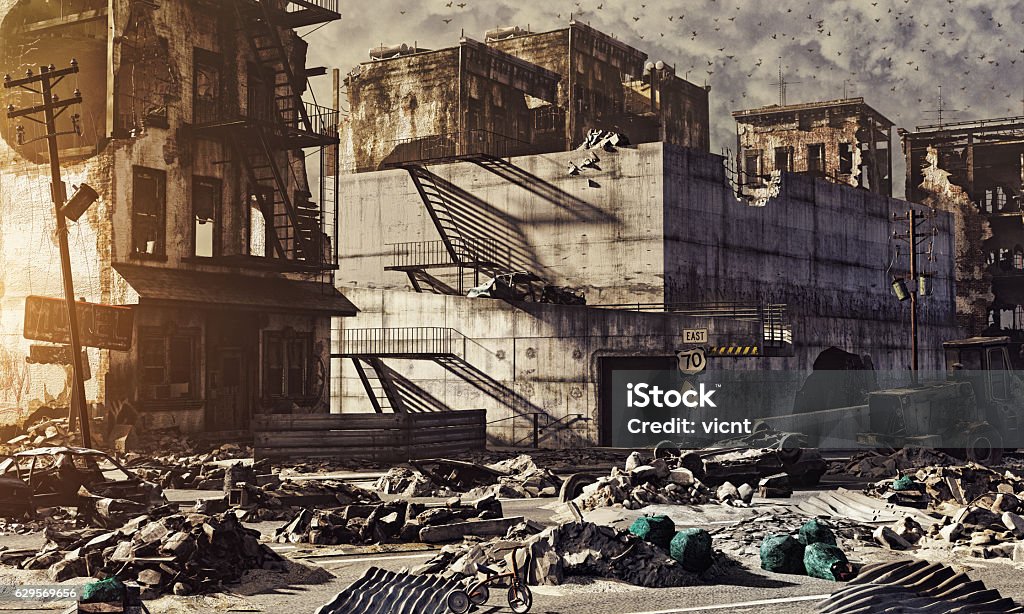 Ruinen der Stadt - Lizenzfrei Krieg Stock-Foto