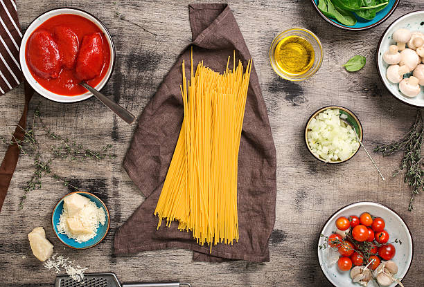 istock Raw set of ingredients cooking for pasta 629573514