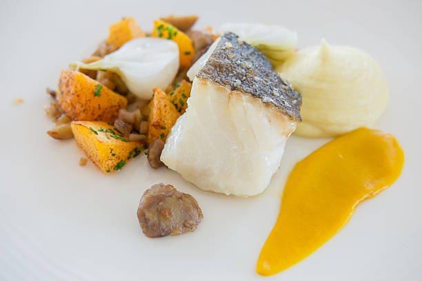 istock Sea Bass, served on plate. 629579642