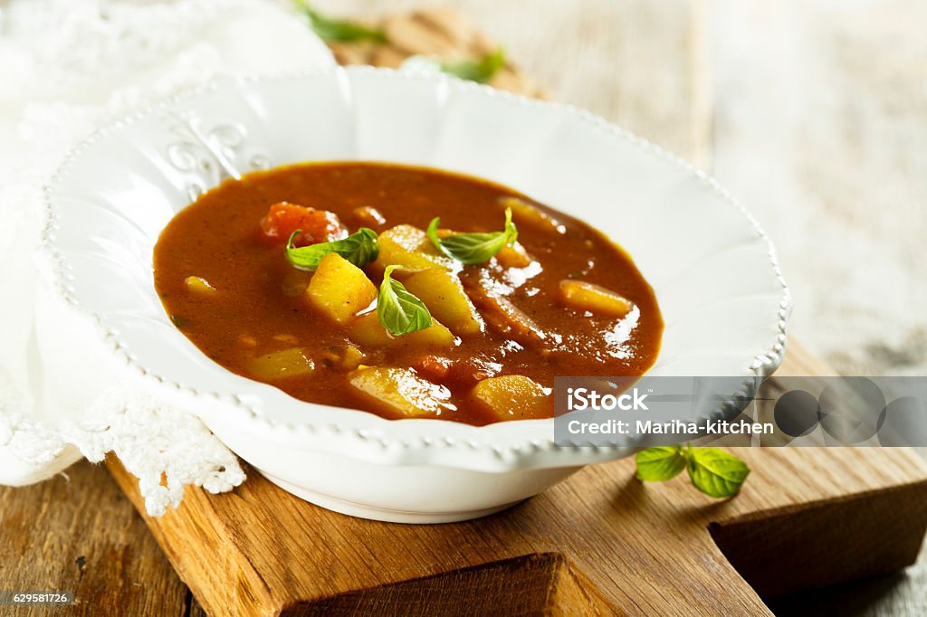 Kartoffel-Curry-Suppe - Lizenzfrei Basilikum Stock-Foto Kartoffel-Curry-Suppe - Lizenzfrei Basilikum Stock-Foto