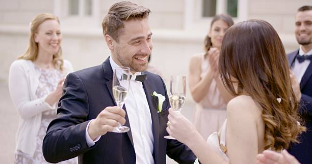 istock Bride and groom enjoying in wedding ceremony 629584544