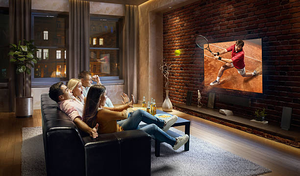 istock Couples watching Tennis game at home 629585350