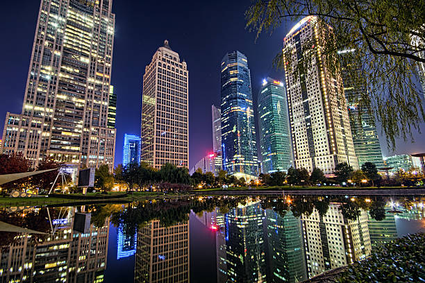 istock Skyscrapers in Shanghai Pudong Lujiazui financial district 629586830
