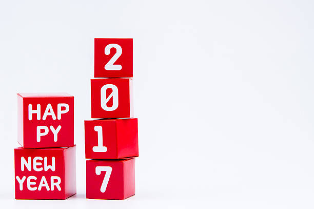 istock Happy new year 2017 number on red paper box cubes 629587196
