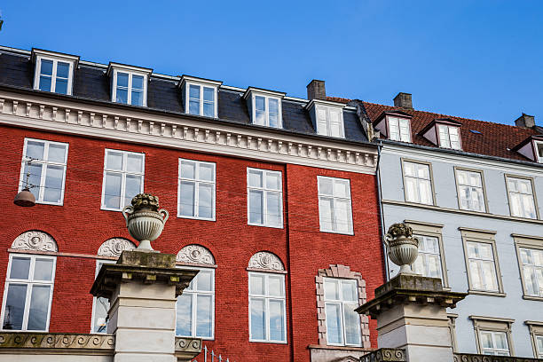 istock Typical and colorful danish house facades 629588512