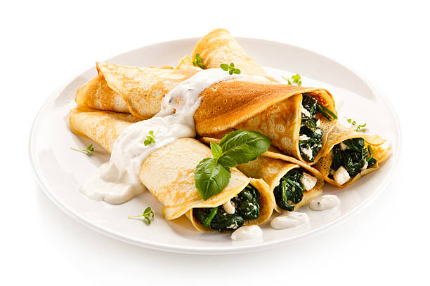 istock Crepes with spinach and cream 629601660