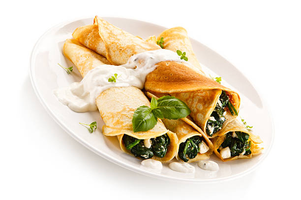 istock Crepes with spinach and cream 629601720