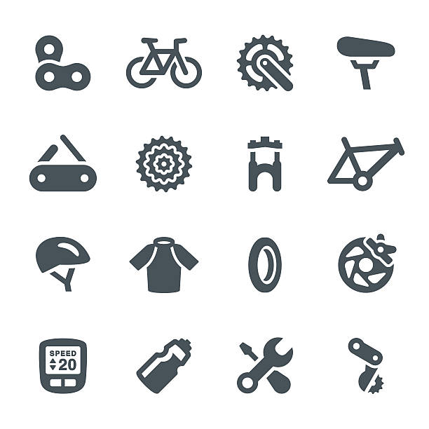 fahrrad-icons - bicycle frame stock-grafiken, -clipart, -cartoons und -symbole