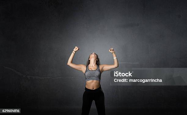 Winner With Arms Up Stock Photo - Download Image Now - Health Club, Gym, Success